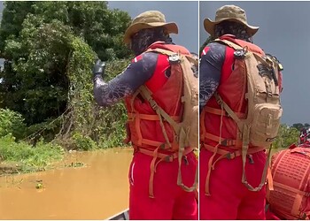 Bombeiros seguem com buscas por jovem desaparecido no Rio Acre pelo 3º dia 19 Foto: Reprodução