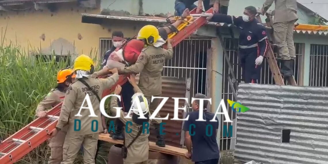 Idoso recebe descarga elétrica em forro de residência e é resgatado em Rio Branco