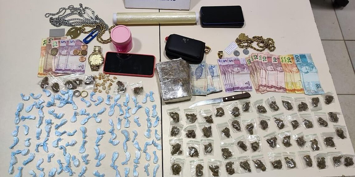 Polícia apreende drogas e detém menores e foragido da Justiça na Vila Betel, em Rio Branco