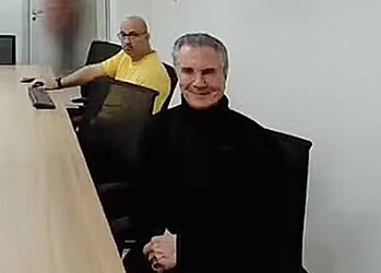 O ex-presidente Fernando Collor em audiência de custódia — Foto: Reprodução