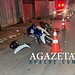 Motociclista invade preferencial ao sair de casa e causa colisão; mulher sofre fratura no antebraço