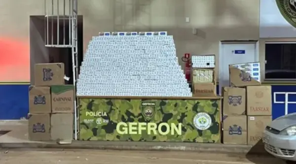 Gefron apreende 11,5 mil maços de cigarros contrabandeados da Bolívia