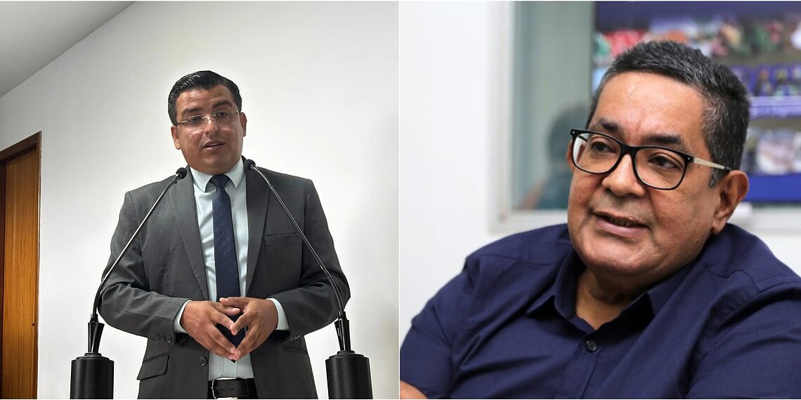 À esquerda o vereador Aiache e à direito o secretário Cid Ferreira