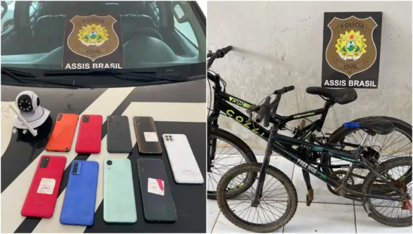 Objetos furtados de loja no Acre são recuperados e suspeitos identificados após ação criminosa