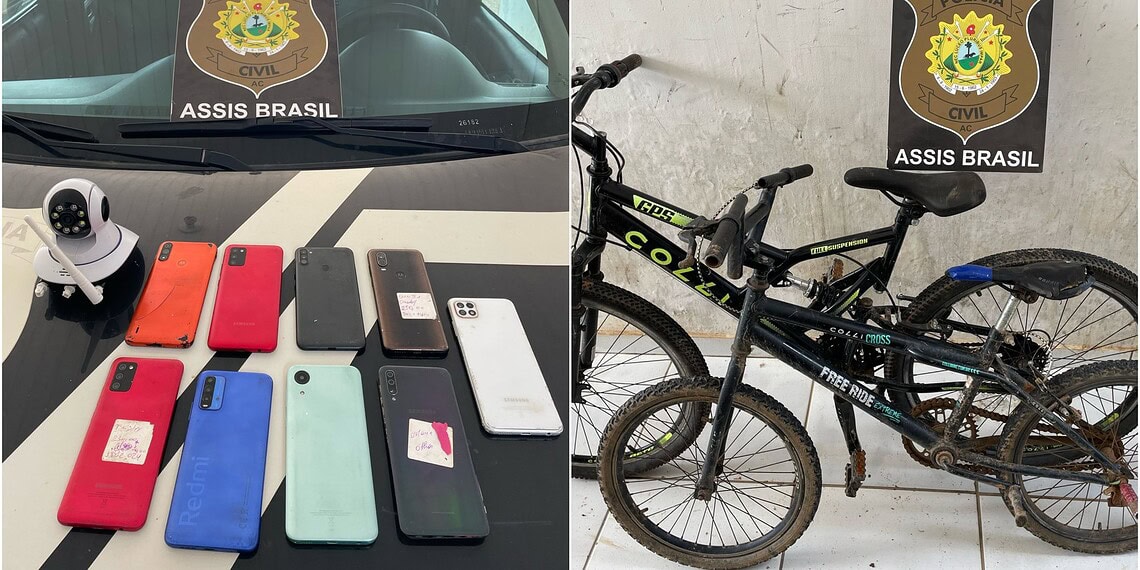 Objetos furtados de loja no Acre são recuperados e suspeitos identificados após ação criminosa