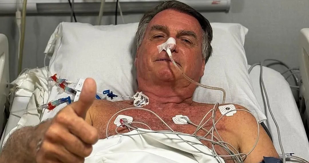 Ex-presidente Jair Bolsonaro internado em hospital em Natal, no Rio Grande do Norte • Reprodução/Instagram