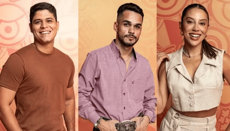 Guilherme, João Pedro e Renata são os finalistas do 'BBB 25' — Foto: Reprodução/TV Globo