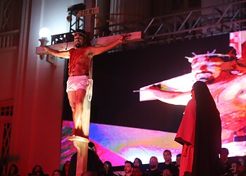 Encenação do espetáculo da Paixão de Cristo, realizado pela Igreja Católica no Acre (Foto:Juan Diaz)