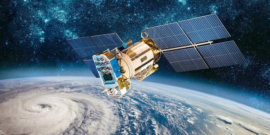 Space satellite monitoring from earth orbit weather from space, hurricane, Typhoon on planet earth. Elements of this image furnished by NASA.