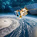 Space satellite monitoring from earth orbit weather from space, hurricane, Typhoon on planet earth. Elements of this image furnished by NASA.