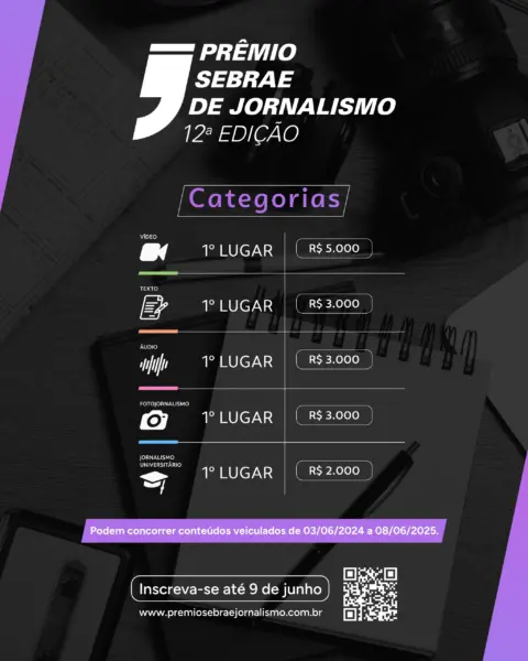 Prêmio Sebrae de Jornalismo valoriza e premia a comunicação voltada ao empreendedorismo
