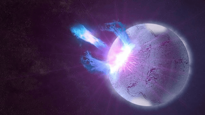 Ilustração artística de um neutron magnetizado - Foto: S. Wiessinger/NASA Goddard Space Flight Center via CNN Newsource
