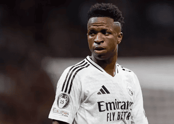 Vini Jr. em ação pelo Real Madrid • Divulgação/Real Madrid