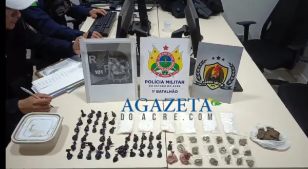 Jovem de 18 anos é preso vendendo cocaína, skank e merla em Rio Branco