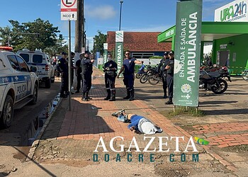 Vídeo mostra momento em que homem é morto pela polícia após ataque com faca no Acre