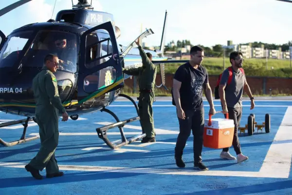 Helicóptero do Ciopaer transporta fígado para transplante entre Porto Velho e Rio Branco