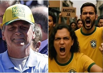 O ex-presidente Bolsonaro disse que pretende estar presente no início da caminhada em prol da anistia - (crédito: Sergio Lima / AFP e Reprodução/Redes sociais)