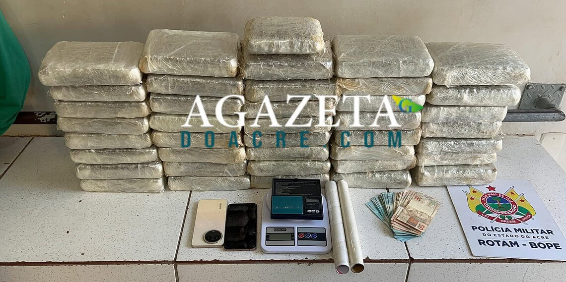 Homem é preso com mais de 40 kg de maconha no Bahia Nova, em Rio Branco