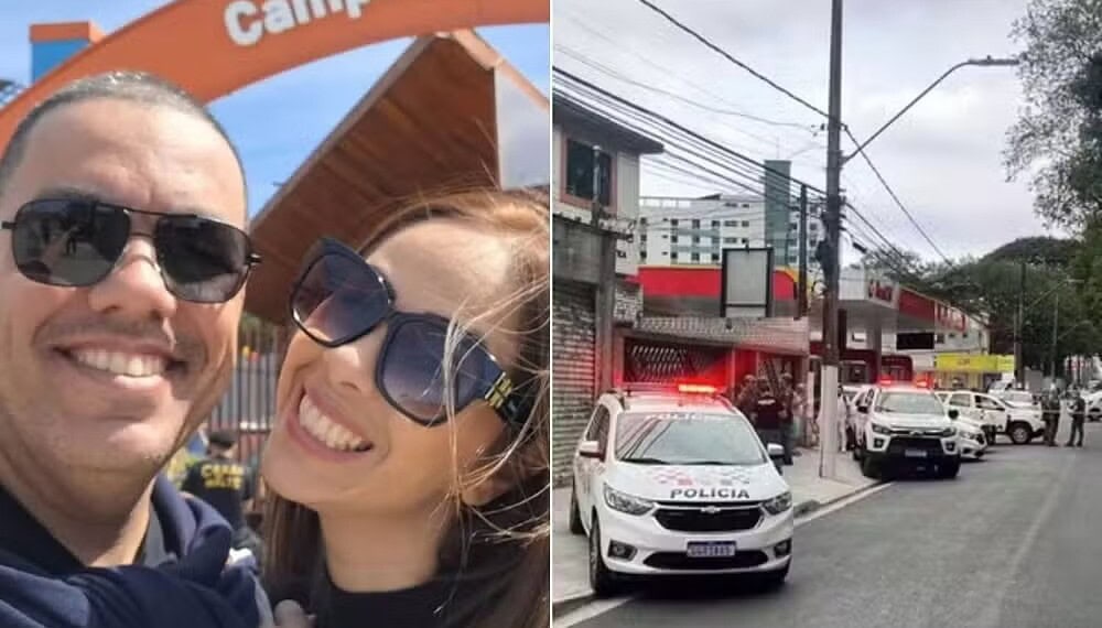 Amanda Fernandes, de 42 anos, foi morta por Samir Carvalho em Santos (SP) — Foto: Redes sociais e Daniela Rucio/TV Tribuna