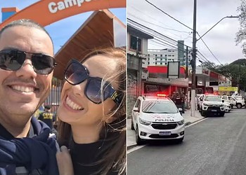 Amanda Fernandes, de 42 anos, foi morta por Samir Carvalho em Santos (SP) — Foto: Redes sociais e Daniela Rucio/TV Tribuna