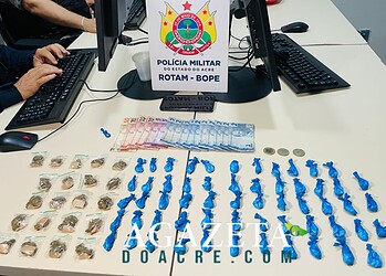 Jovem é preso por tráfico de drogas em área de invasão em Rio Branco