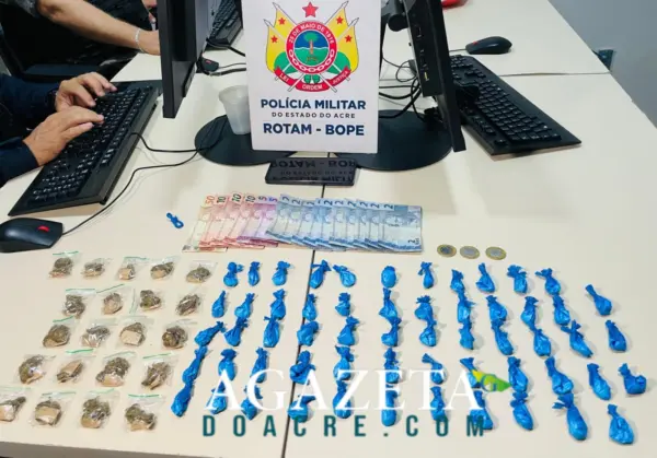 Jovem é preso por tráfico de drogas em área de invasão em Rio Branco