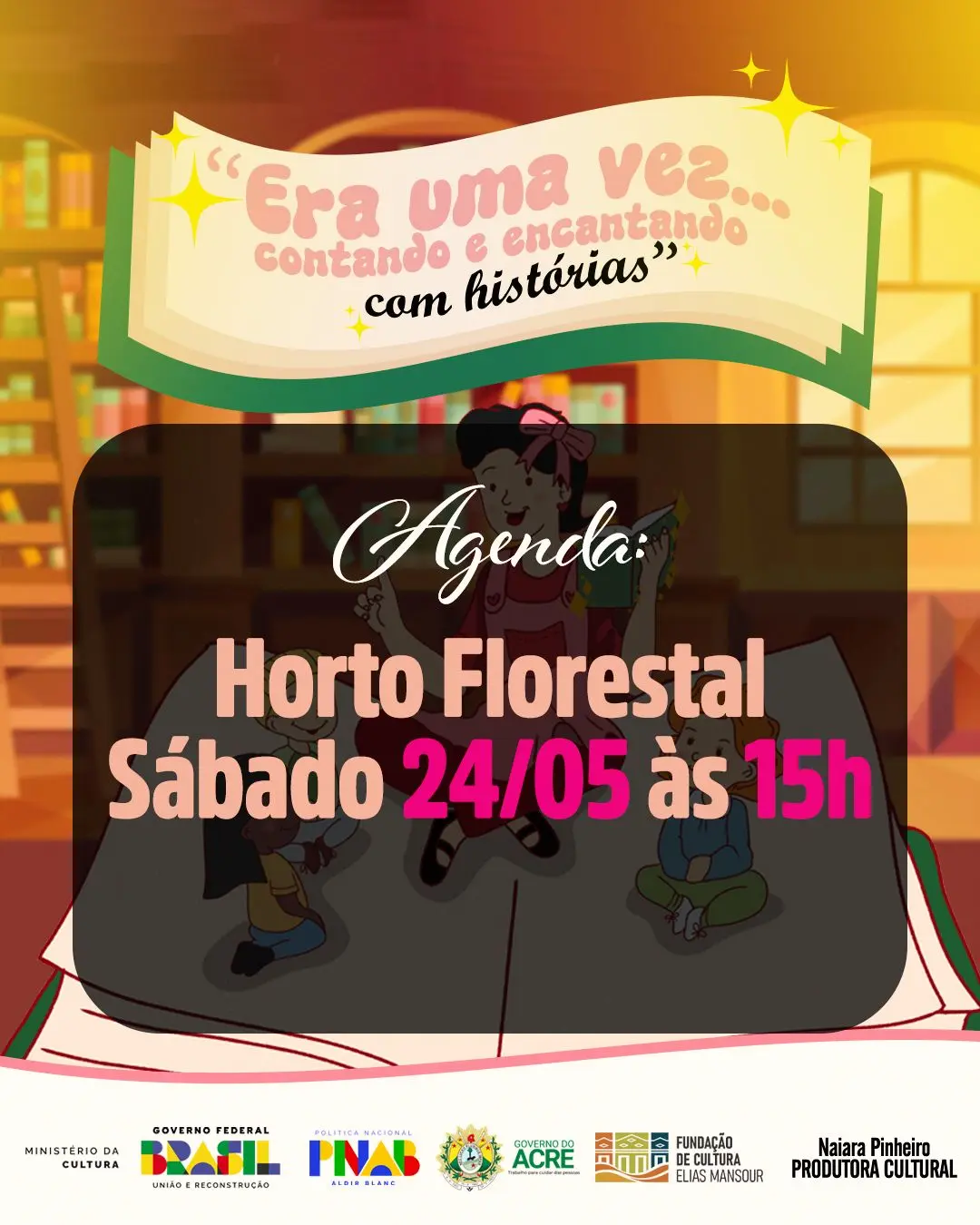 Projeto 'Era uma Vez' encerra temporada com tarde de histórias e encantamento no Horto Florestal