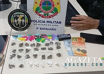 Polícia Militar flagra grupo com drogas durante patrulhamento em Rio Branco