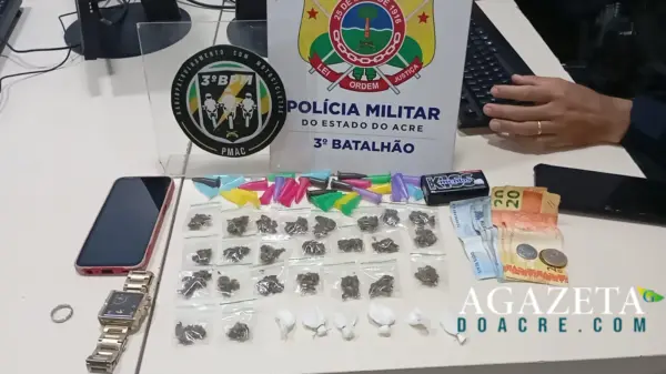 Polícia Militar flagra grupo com drogas durante patrulhamento em Rio Branco