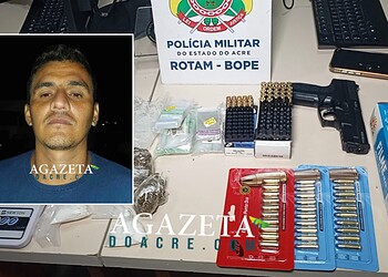 Homem é preso por tráfico de drogas e munições de uso restrito em Rio Branco