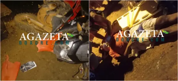 Motociclista que colidiu com máquina de asfalto no interior do Acre morre no PS de Rio Branco