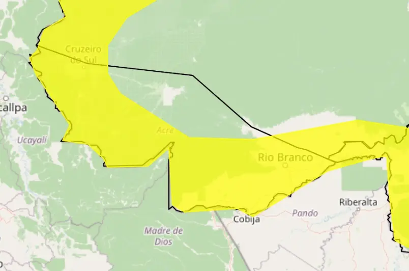 Acre está sob alerta de temporal com ventos de até 60 km/h, informa o Inmet