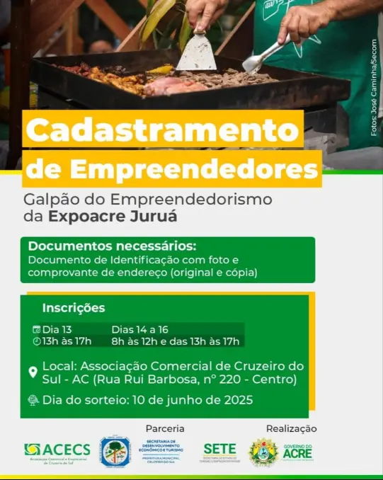 Governo abre inscrição para o galpão do empreendedorismo na Expoacre Juruá 2 Governo abre inscrição para o galpão do empreendedorismo na Expoacre Juruá