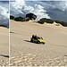 Carro passa por cima de buggy e praticamente voa em duna de Canoa Quebrada, no Ceará — Foto: Reprodução