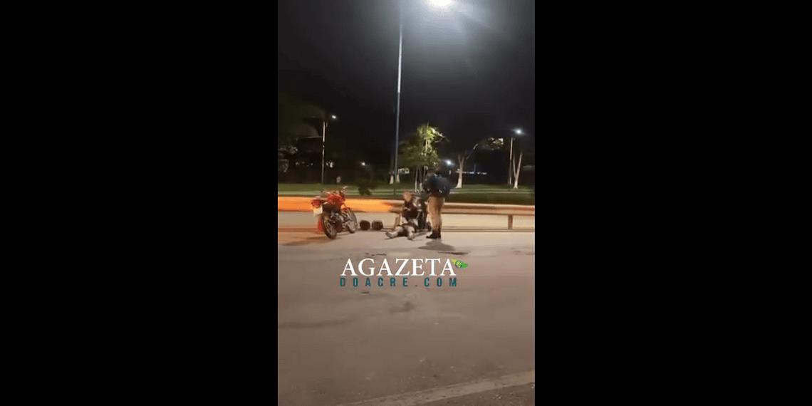 Motociclistas colidem e um homem fica ferido na BR-364, em Rio Branco; vídeo