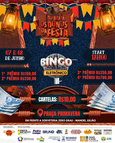 Bingos, comidas típicas e quadrilha: Junina Pega-Pega realiza o 5⁰ Arraiá 'Os Donos da Festa' neste fim de semana