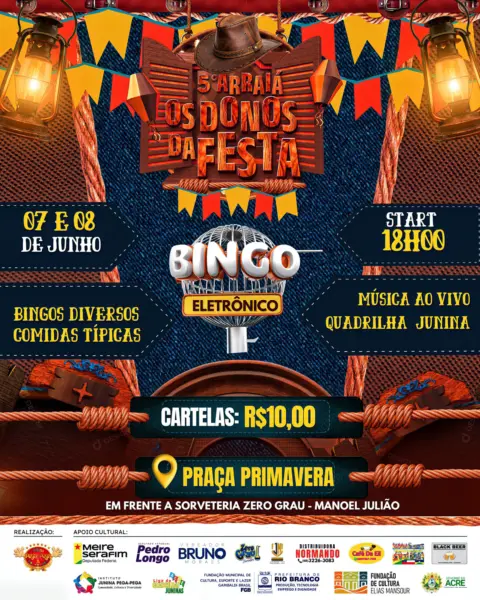 Bingos, comidas típicas e quadrilha: Junina Pega-Pega realiza o 5⁰ Arraiá 'Os Donos da Festa' neste fim de semana