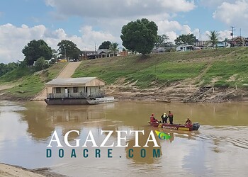 Bombeiros fazem buscas por homem que desapareceu no Rio Acre após mergulhar para soltar tarrafa