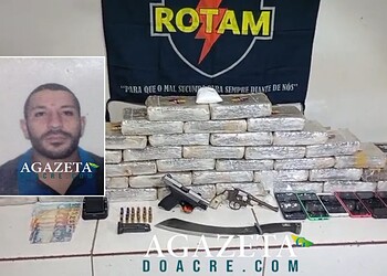 Após denúncia, homem é preso com mais de 30 kg de maconha, armas e rádios comunicadores em Rio Branco