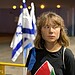 Greta Thunberg após desembarcar em porto de Israel — Foto: Ministério das Relações Exteriores de Israel