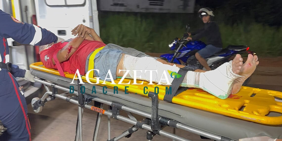 Motociclista fica gravemente ferido após ser atingido durante racha em avenida de Rio Branco