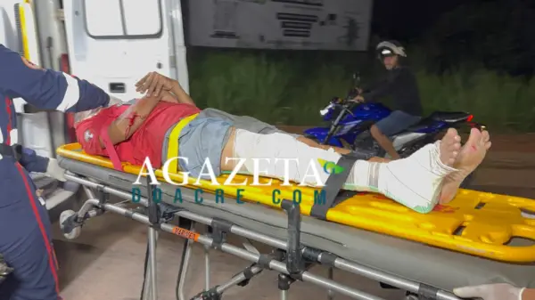 Motociclista fica gravemente ferido após ser atingido durante racha em avenida de Rio Branco