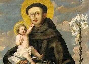 Representação clássica de Santo Antônio, em pintura de Stephan Kessler