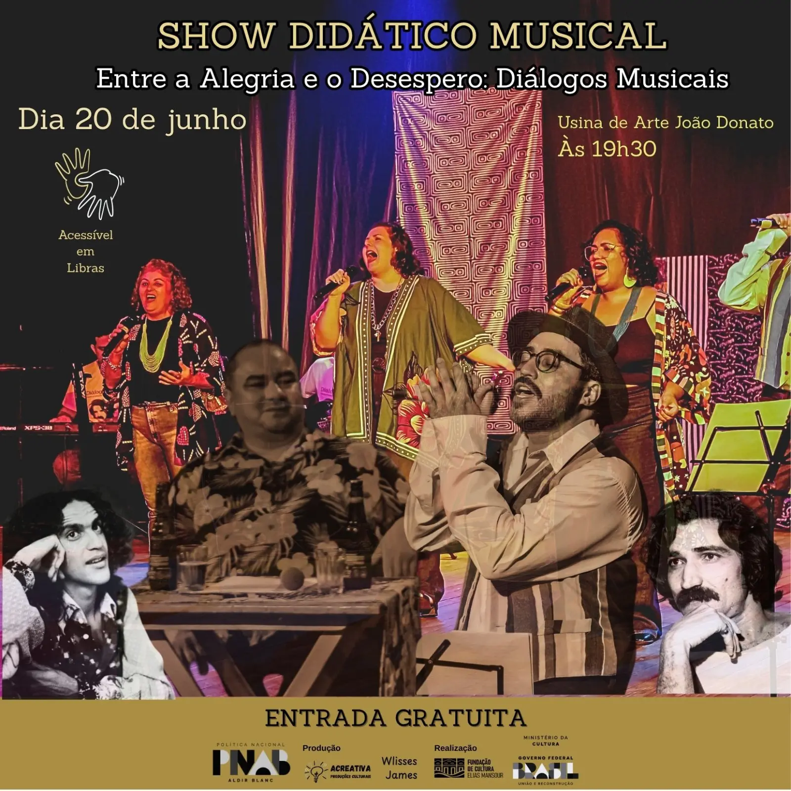 Espetáculo gratuito mistura música, história e política com clássicos de Caetano e Belchior em Rio Branco