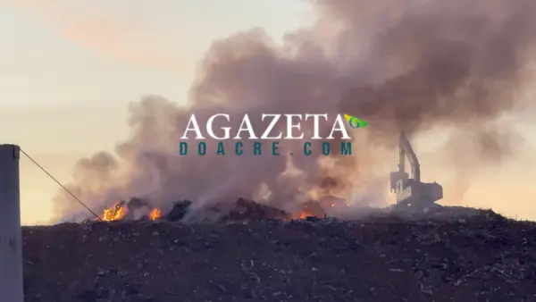 Incêndio atinge aterro da Prefeitura de Rio Branco e mobiliza equipes dos Bombeiros