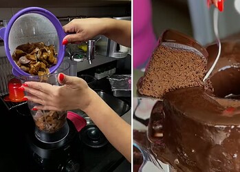 Bolo de chocolate com fígado: influenciadora do interior de SP viraliza ao ensinar receita inusitada — Foto: Murilo Corazza