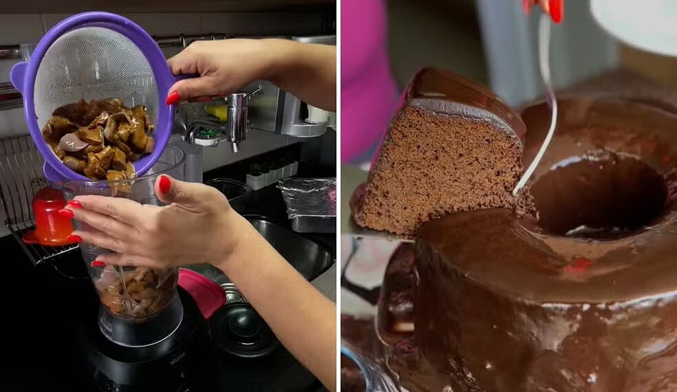 Bolo de chocolate com fígado: influenciadora do interior de SP viraliza ao ensinar receita inusitada — Foto: Murilo Corazza