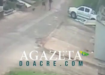 Câmeras de segurança flagram ação de criminosos que roubaram caminhonete em Rio Branco; Assista