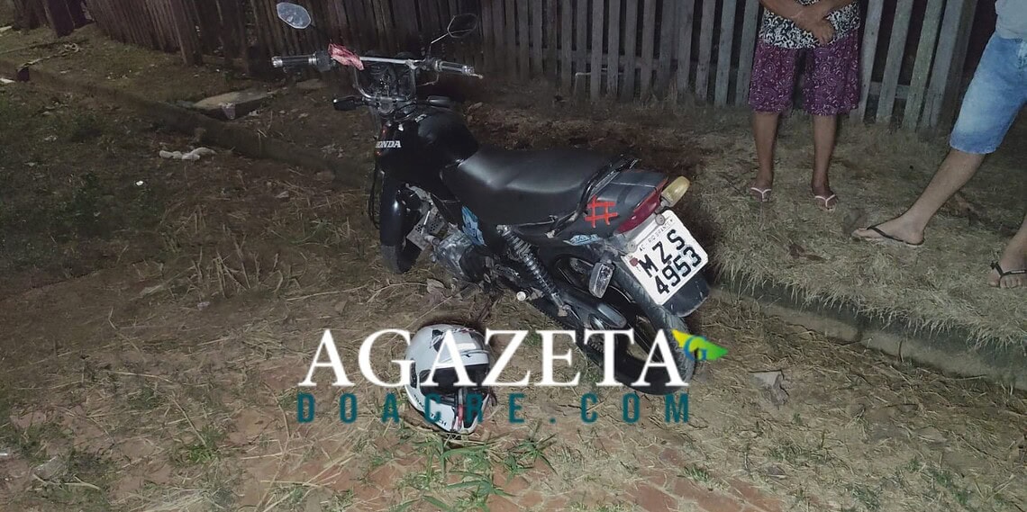 Motociclista sofre fratura após cair em buraco no bairro Valdemar Maciel, em Rio Branco