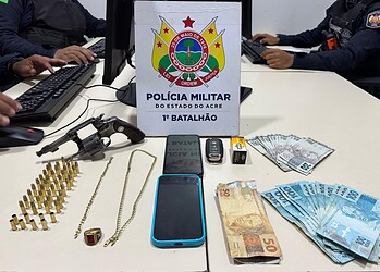Dupla armada é presa após disparos e perseguição policial na madrugada em Rio Branco